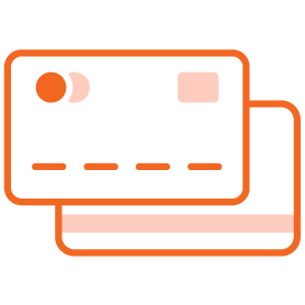 An icon of a credit card for online shopping.