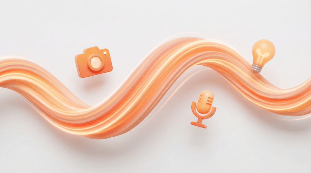 An abstract representation of marketing ideation and content creation